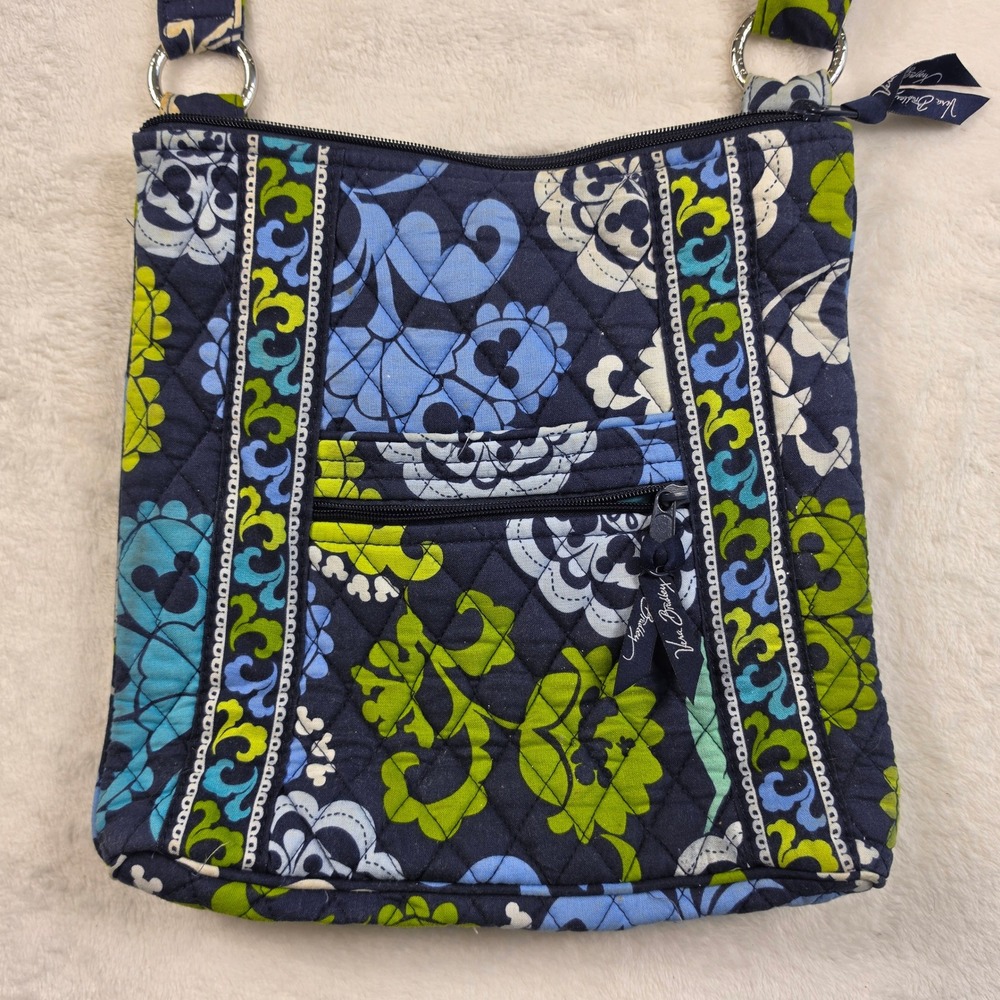 Disney Parks Vera Bradley Crossbody Bag Women Small Blue Floral Mickey Excellent